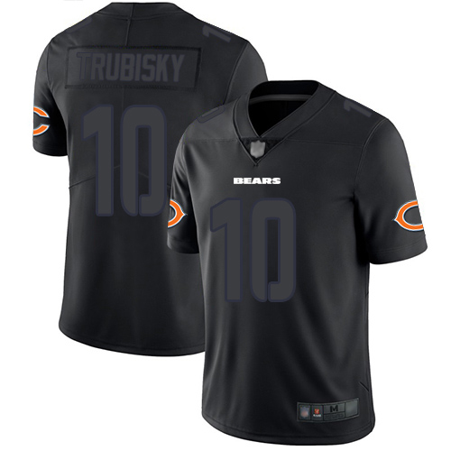 Chicago Bears Limited Black Men Mitchell Trubisky Jersey NFL Football #10 Rush Impact